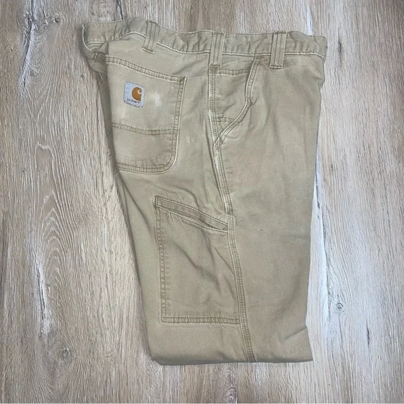 Carhartt Men’s Dungarees Rugged Flex Relaxed Fit Work Pants Khaki Tan 102291 253 - Picture 2 of 16